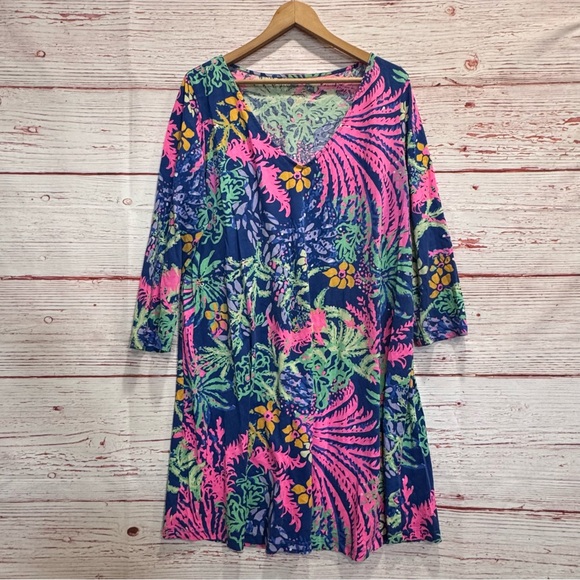 Lilly Pulitzer Erin Dress in Indigo All A Glow Sz XL - Picture 5 of 13